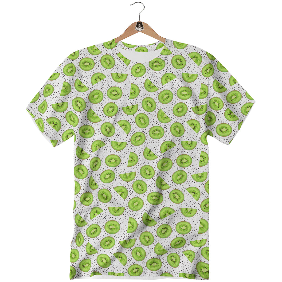 Kiwi Cute Print Pattern T-Shirt-grizzshop