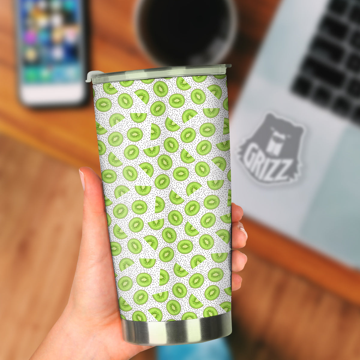 Kiwi Cute Print Pattern Tumbler-grizzshop
