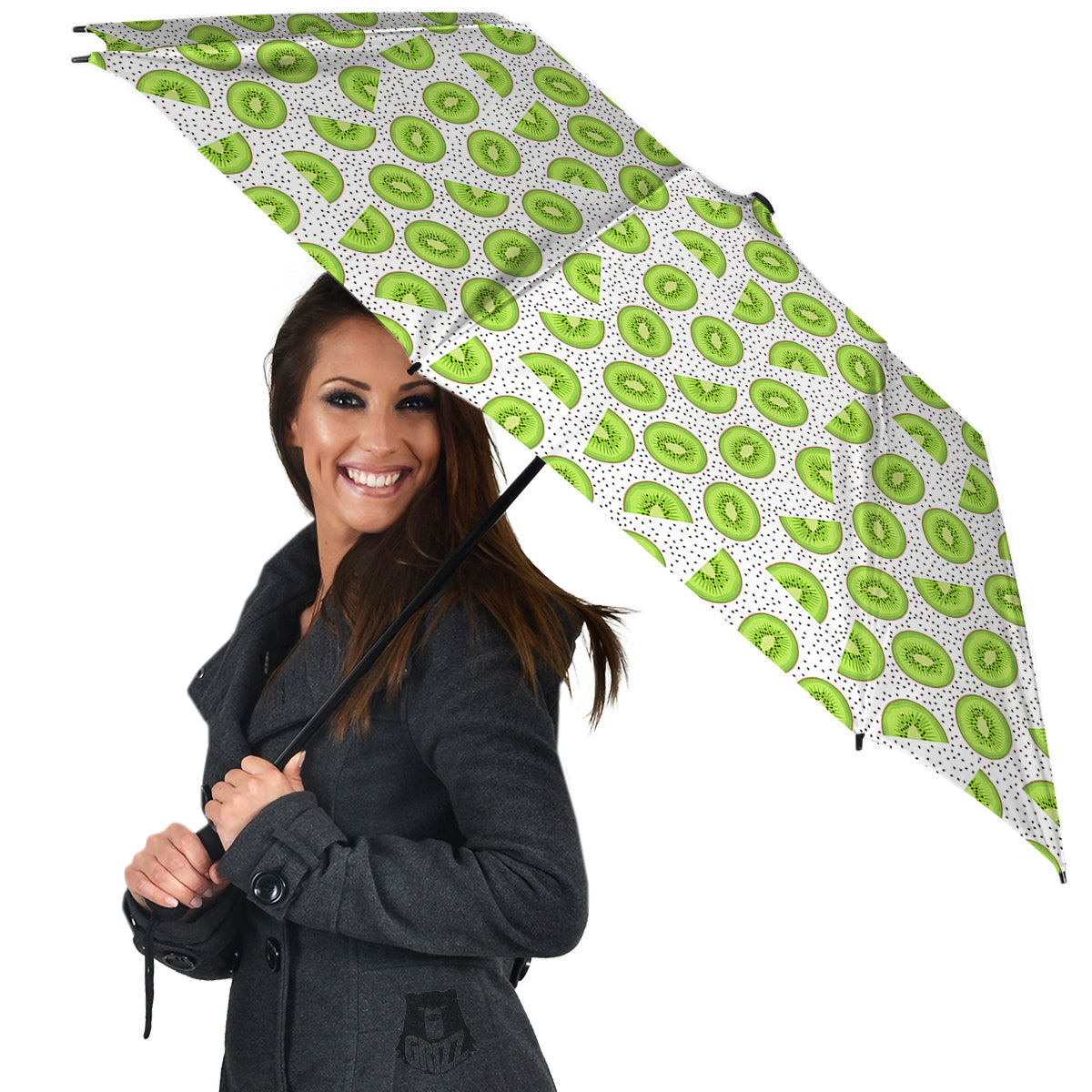 Kiwi Cute Print Pattern Umbrella-grizzshop