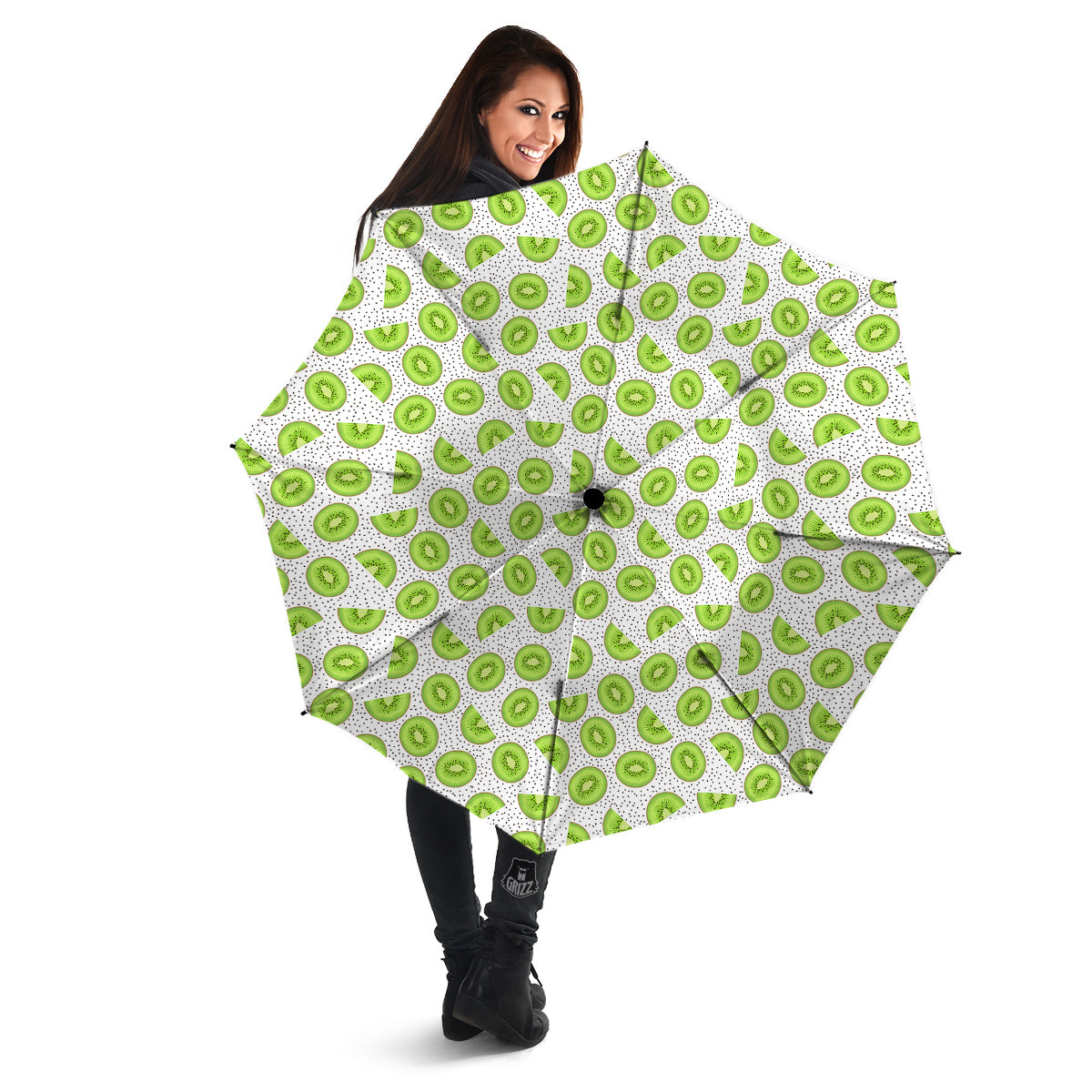Kiwi Cute Print Pattern Umbrella-grizzshop