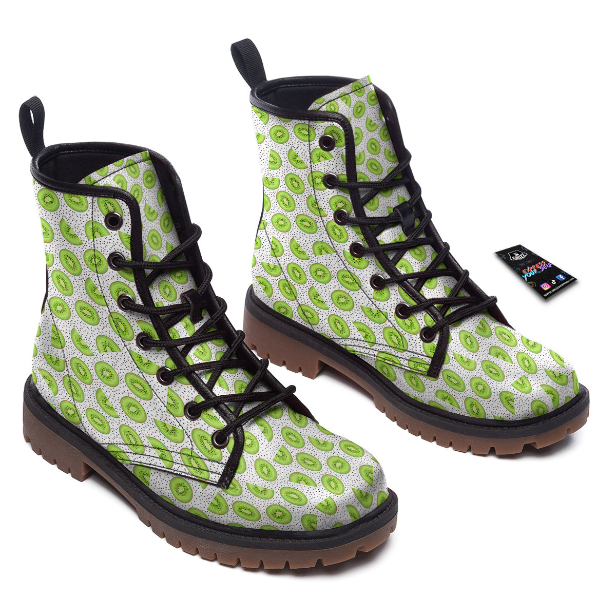 Kiwi Cute Print Pattern Work Boots-grizzshop