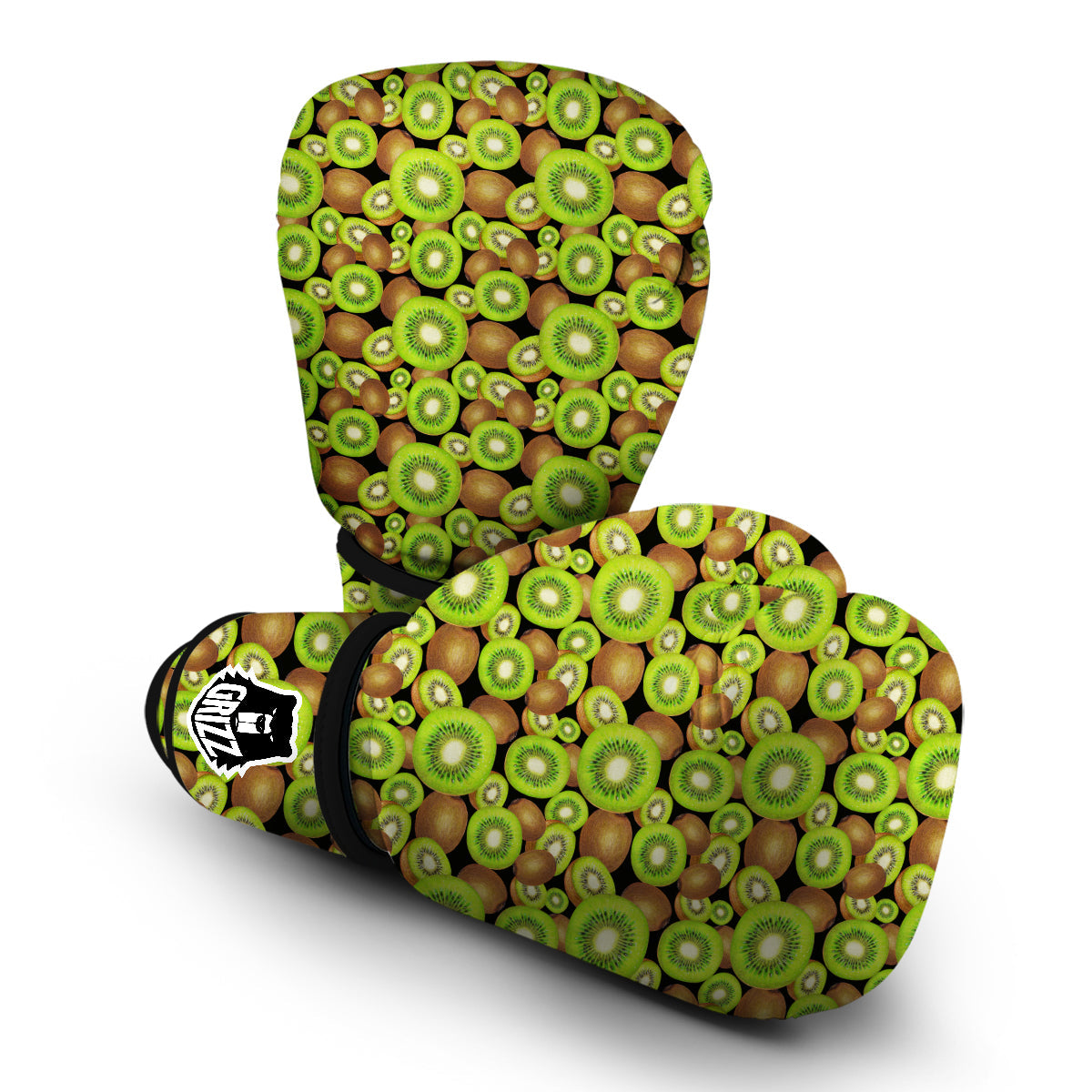 Kiwi Watercolor Green Brown Print Pattern Boxing Gloves-grizzshop