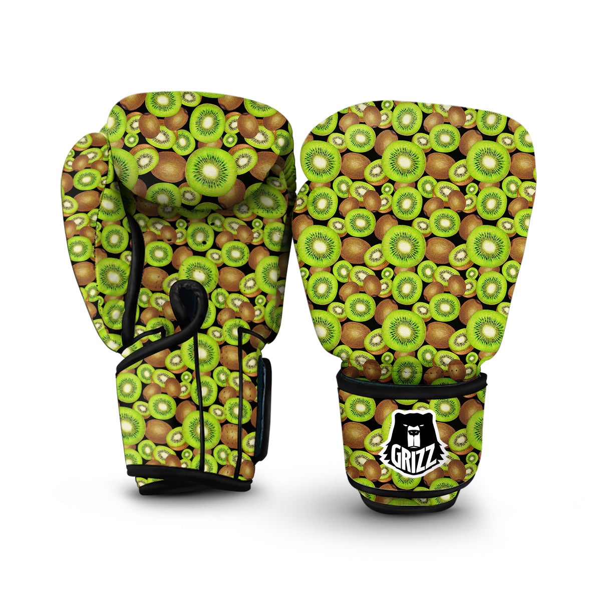 Kiwi Watercolor Green Brown Print Pattern Boxing Gloves-grizzshop