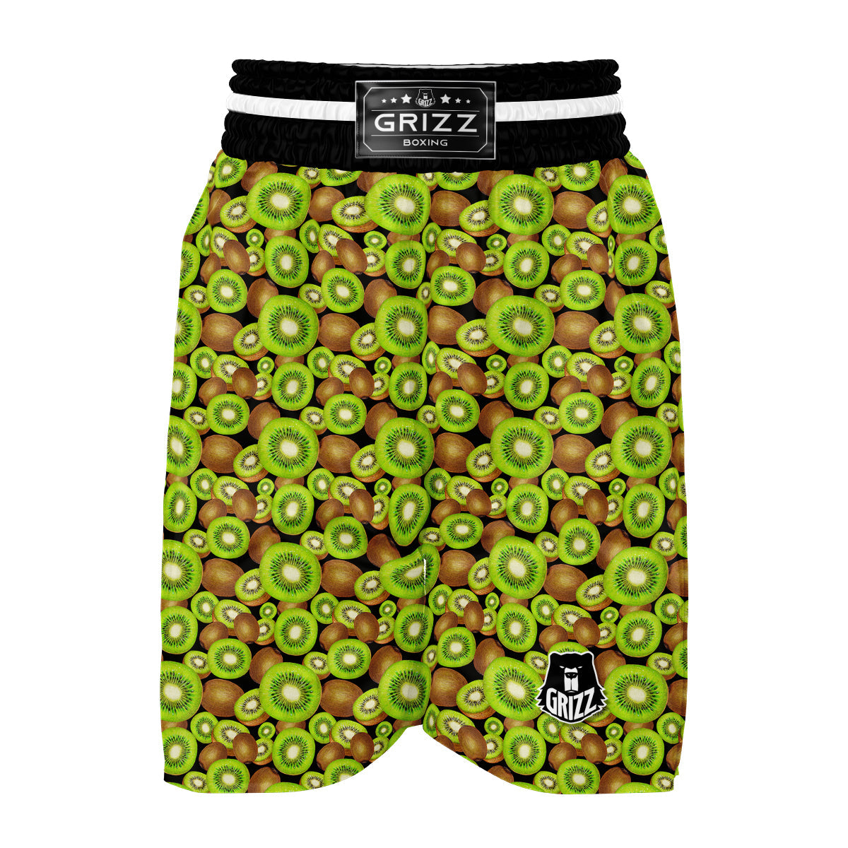 Kiwi Watercolor Green Brown Print Pattern Boxing Shorts-grizzshop