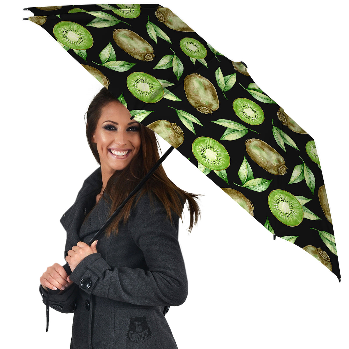 Kiwi Watercolor Print Pattern Umbrella-grizzshop