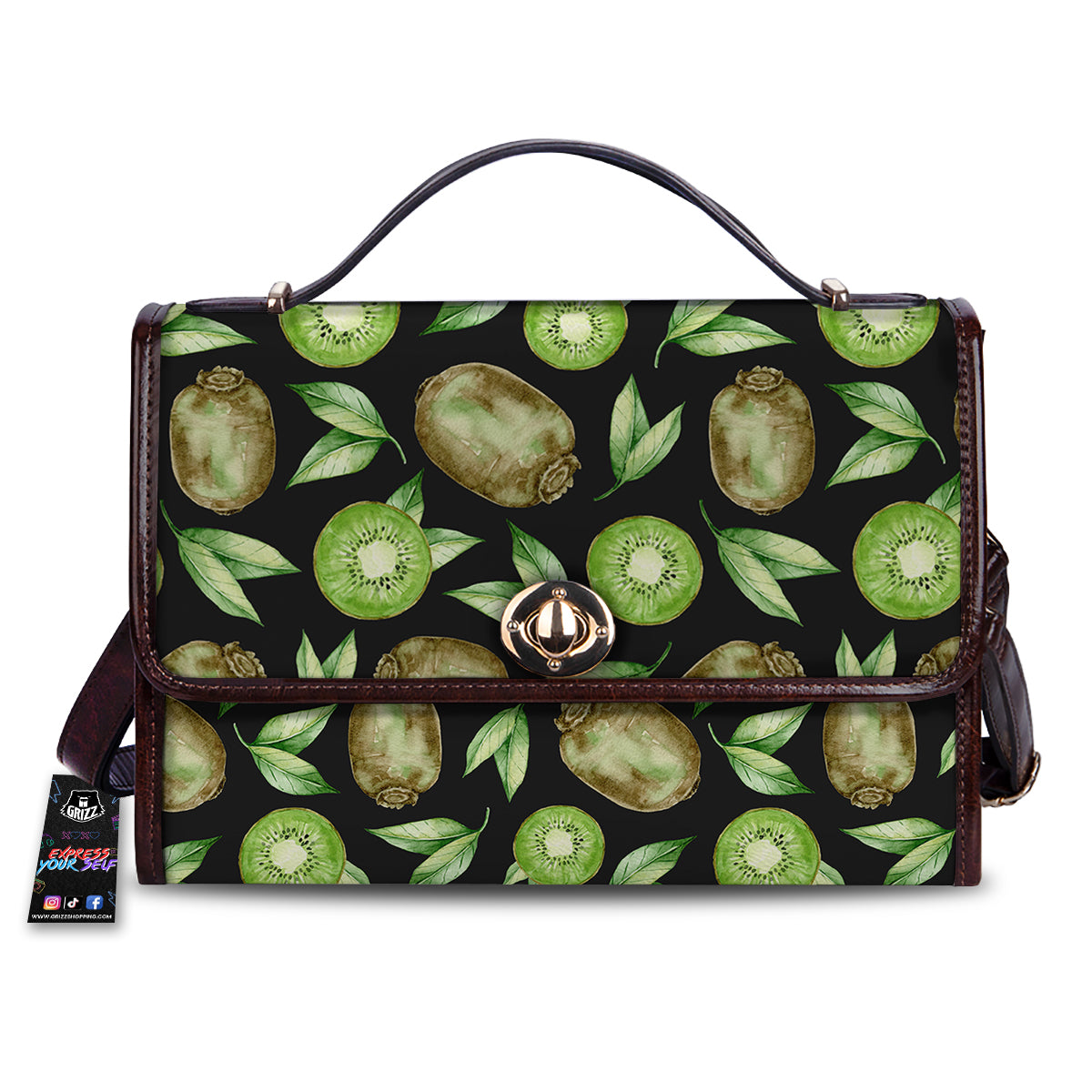 Kiwi Watercolor Print Pattern Women's Satchel Bag