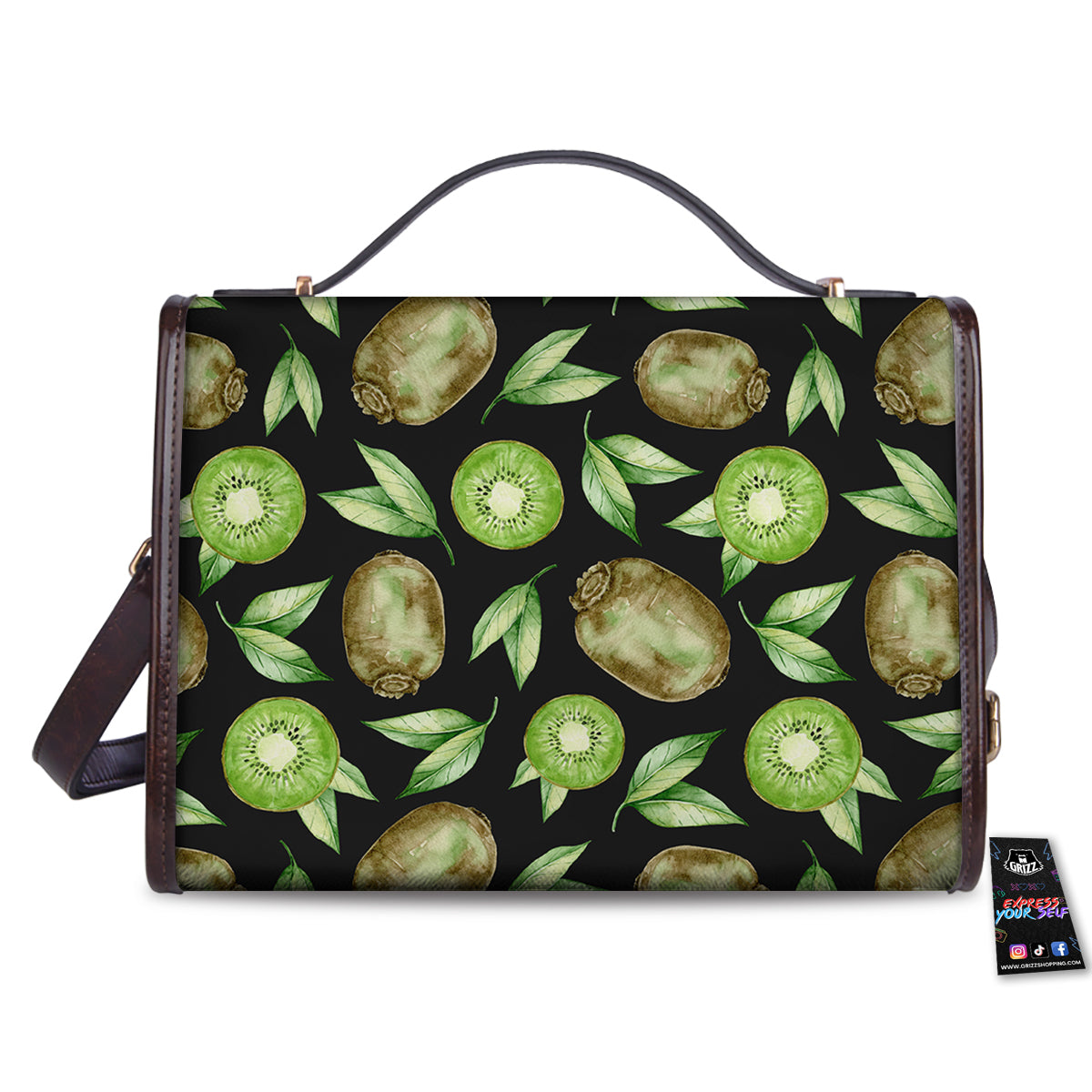 Kiwi Watercolor Print Pattern Women's Satchel Bag