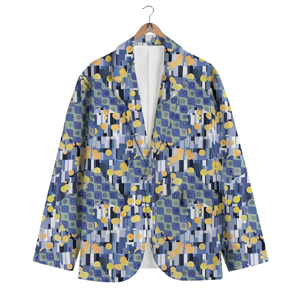 Klimt Pattern Print Men's Blazer-grizzshop