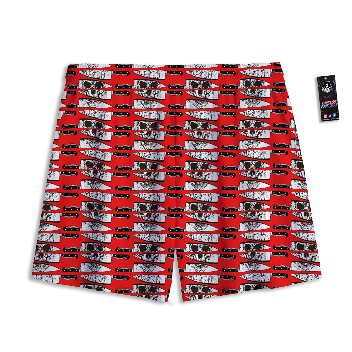 Moon And Bat Halloween Print Pattern Mesh Shorts