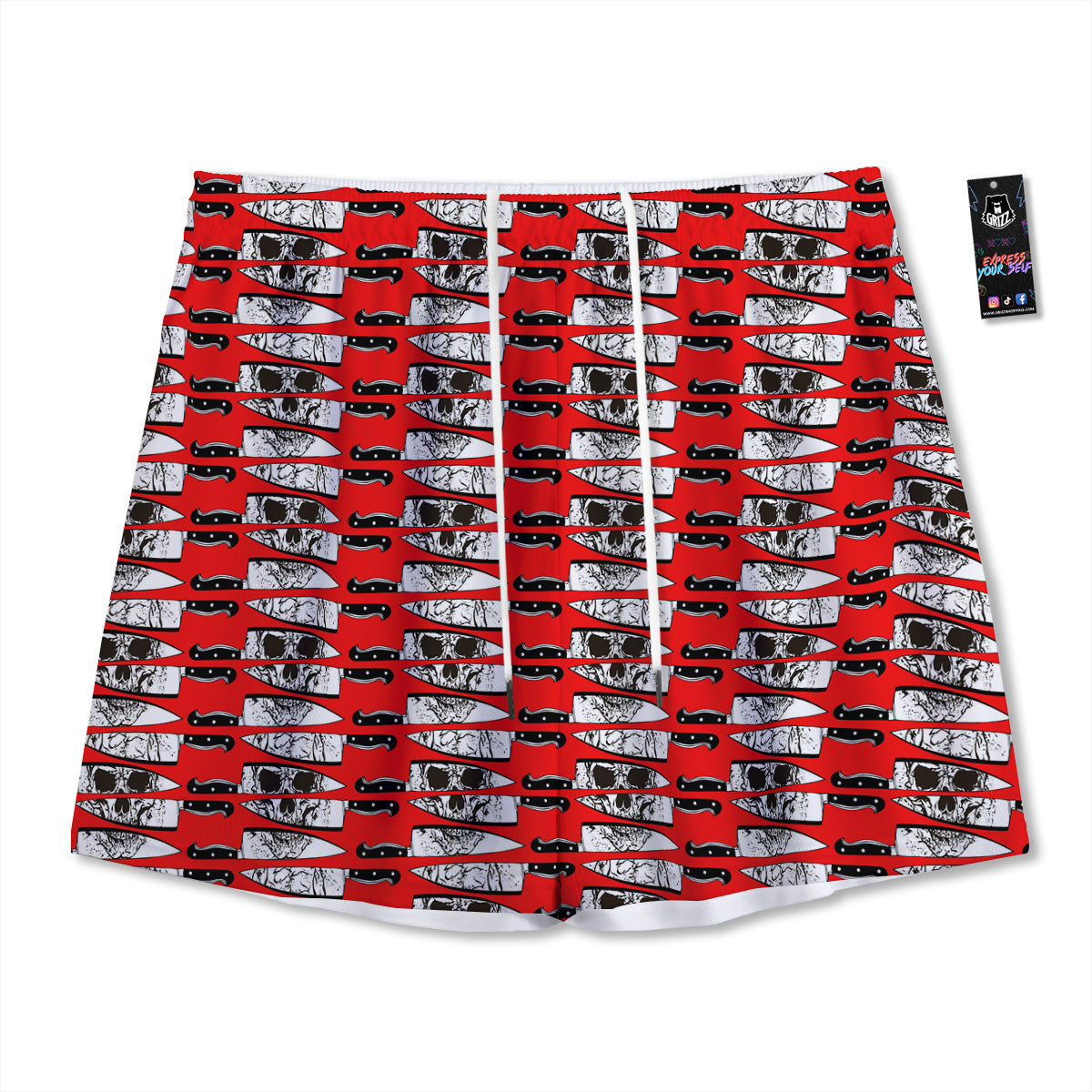Moon And Bat Halloween Print Pattern Mesh Shorts