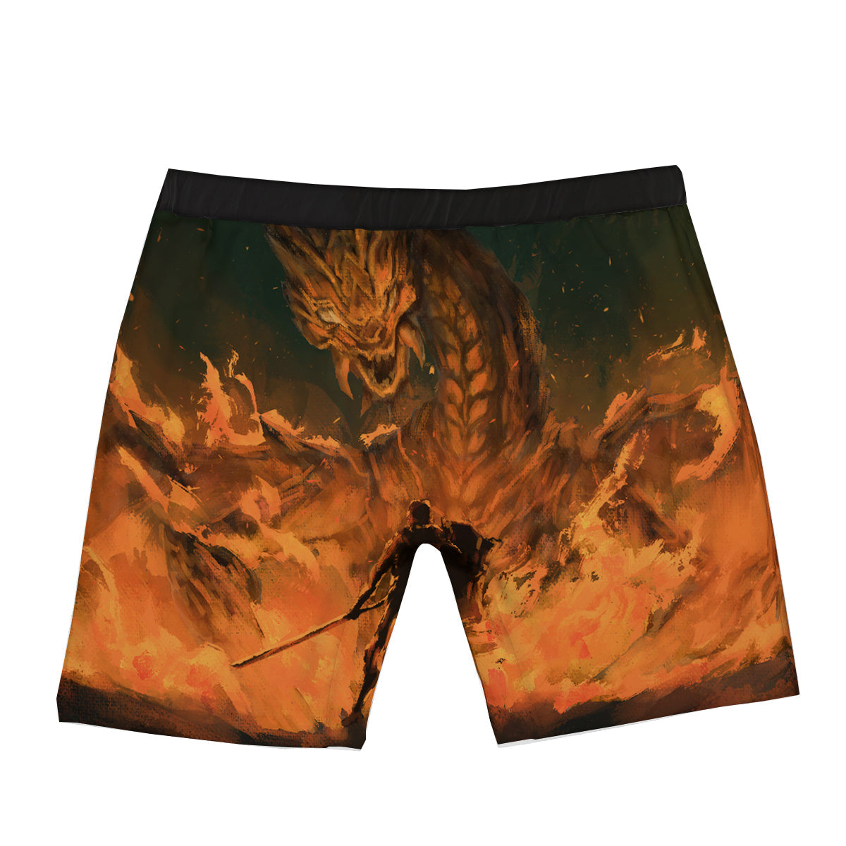 Knight Fight With Dragon Print Boxer Briefs-grizzshop