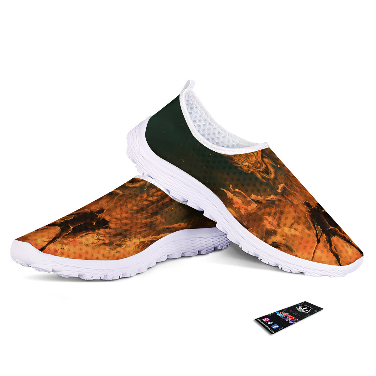 Knight Fight With Dragon Print Nurse Shoes-grizzshop