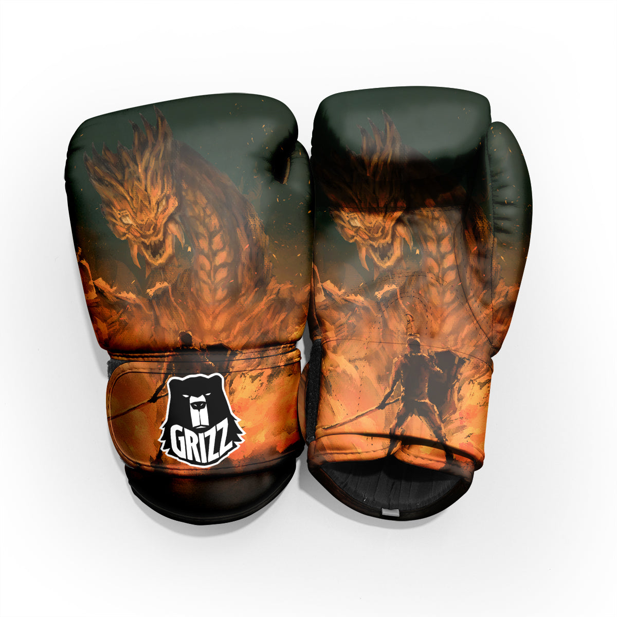 Knight Fight With Dragon Print Pro Boxing Glove