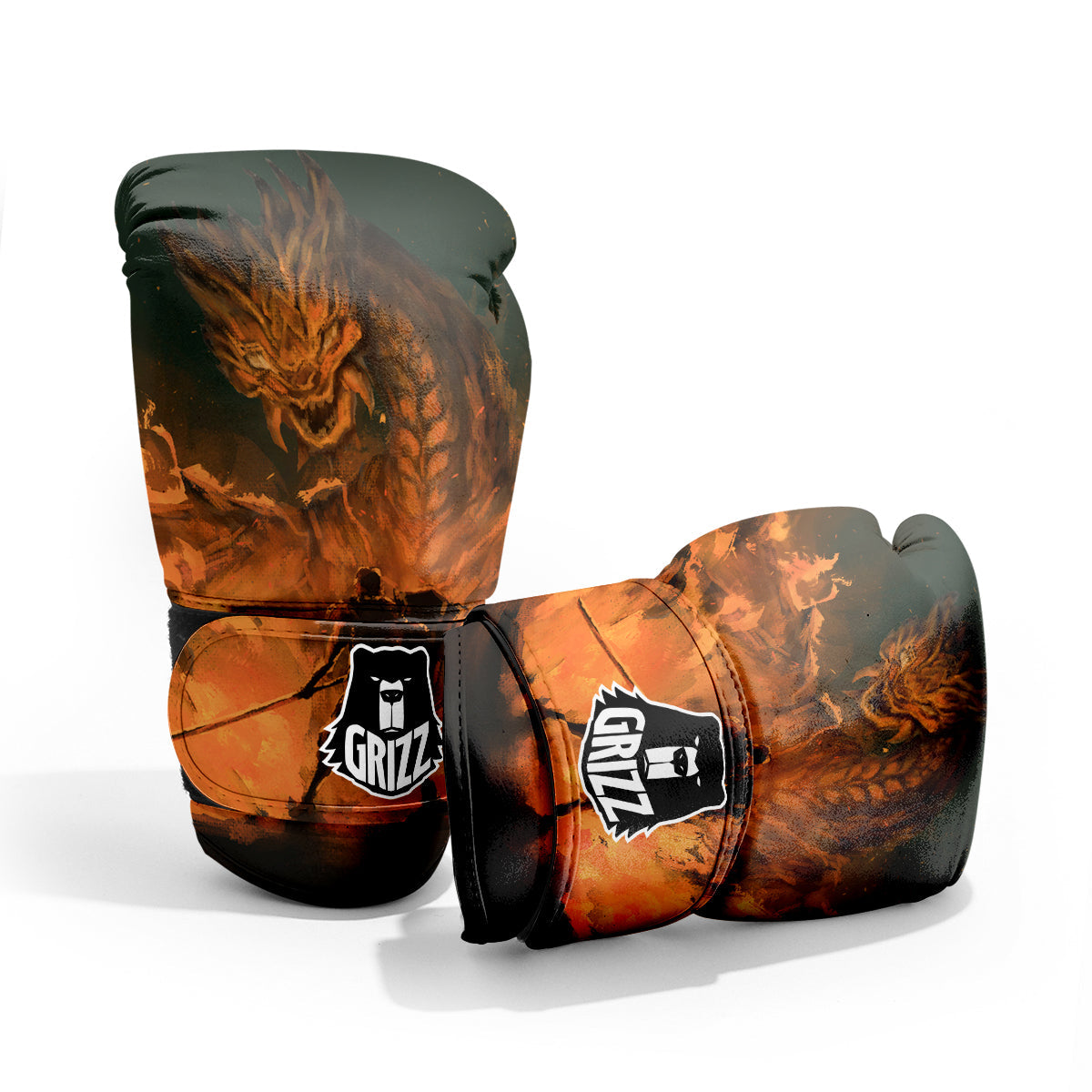 Knight Fight With Dragon Print Pro Boxing Glove