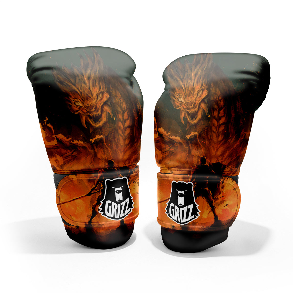 Knight Fight With Dragon Print Pro Boxing Glove
