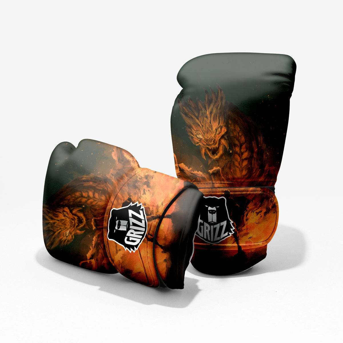 Knight Fight With Dragon Print Pro Boxing Glove
