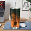 Knight Fight With Dragon Print Tumbler-grizzshop