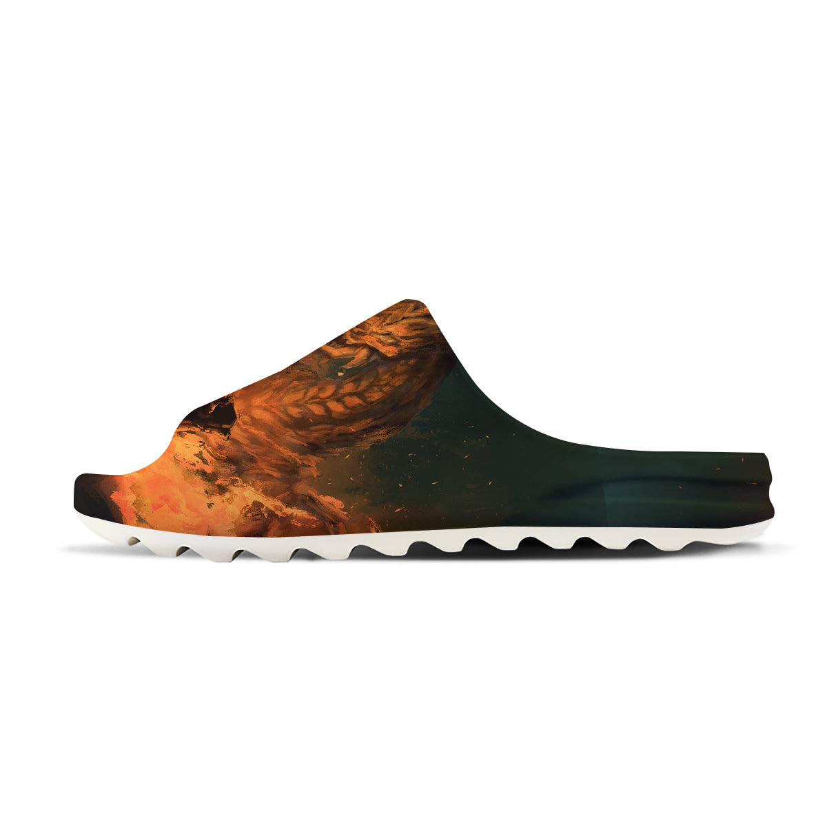 Knight Fight With Dragon Print Sandals-grizzshop