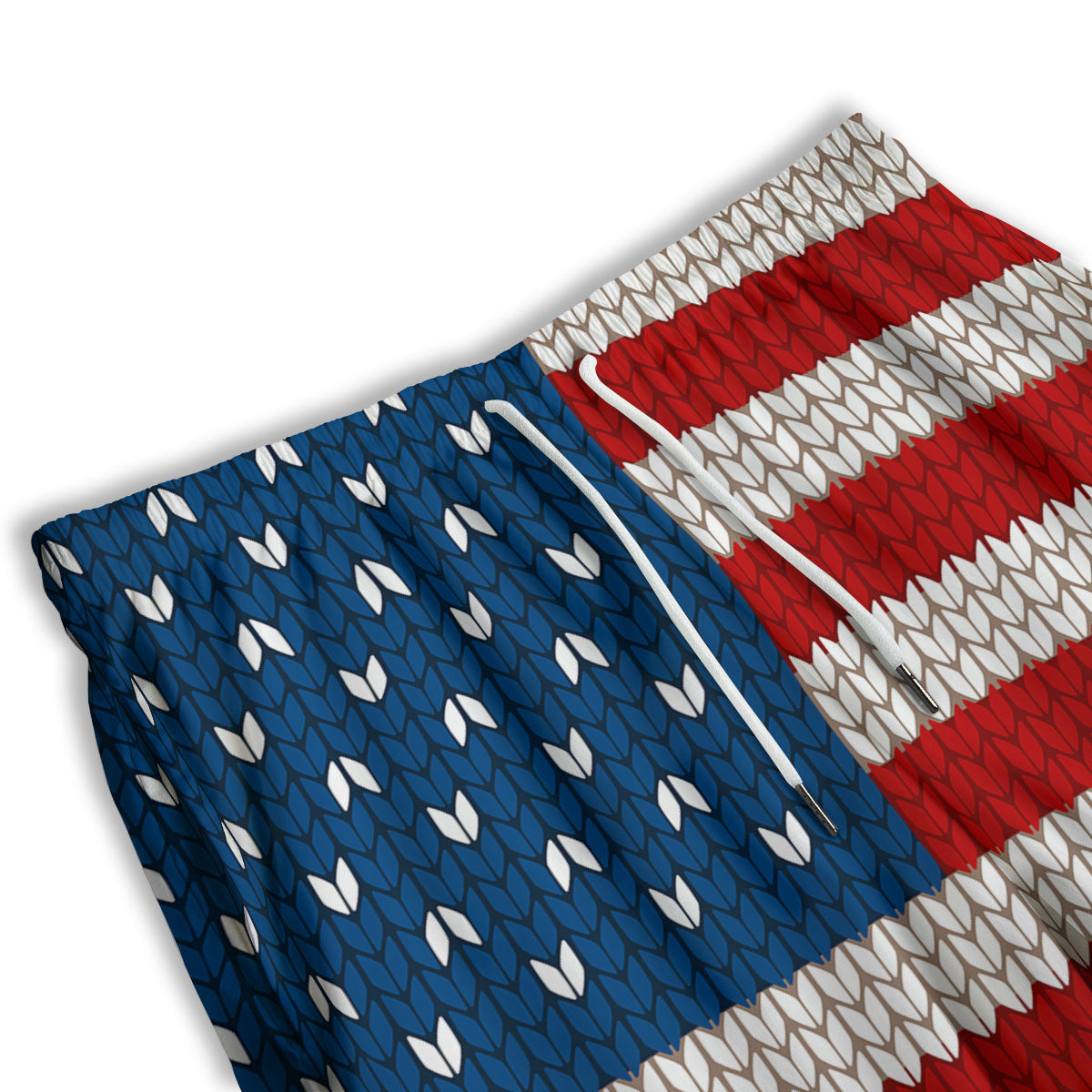 Knitted American Flag Print Men's Athletic Shorts
