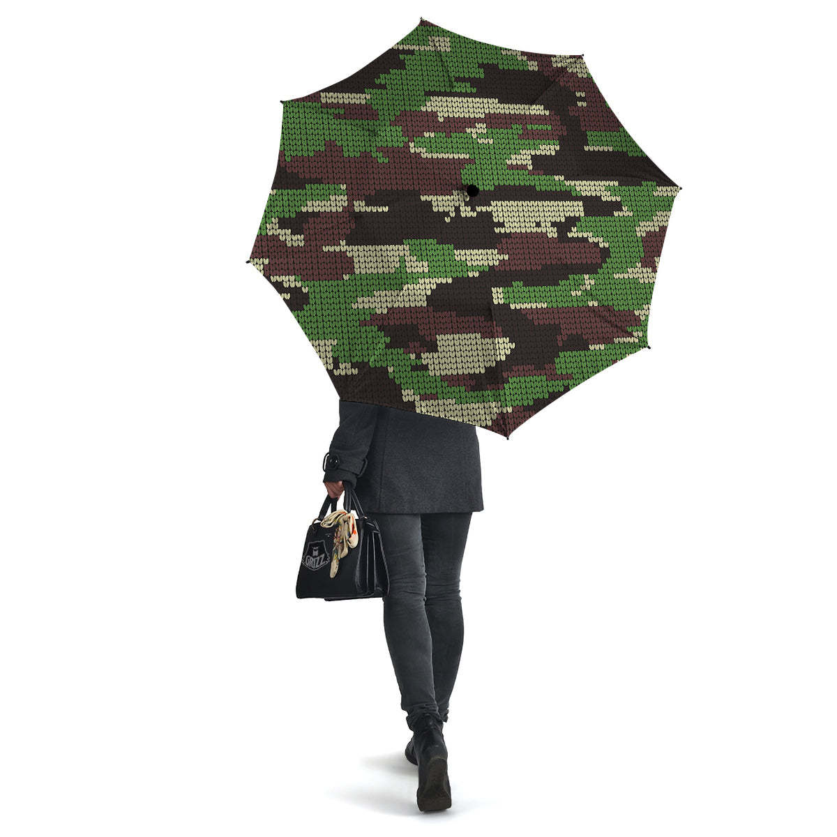 Knitted Army Camouflage Print Pattern Umbrella-grizzshop