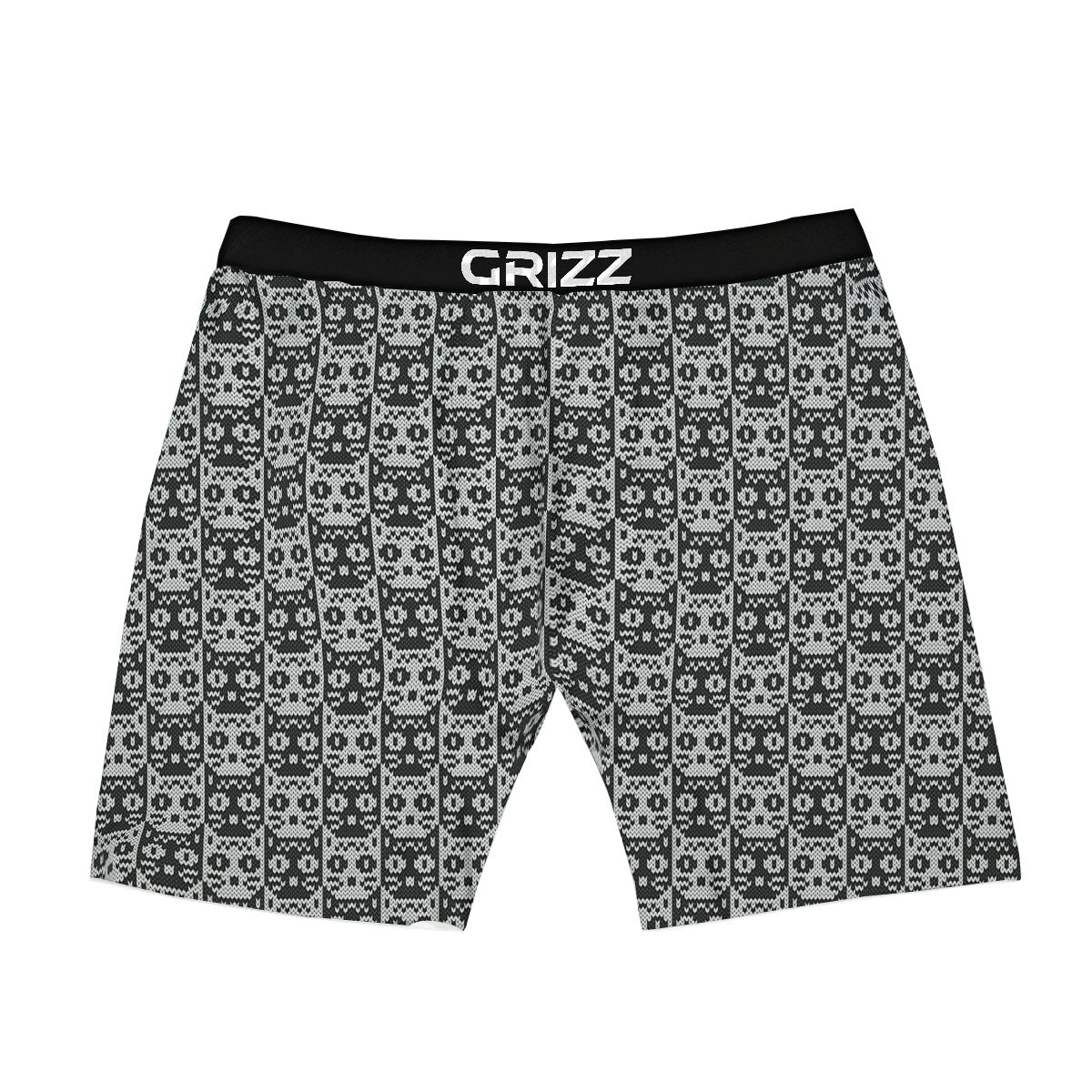 Knitted Black Cat Print Pattern Boxer Briefs-grizzshop