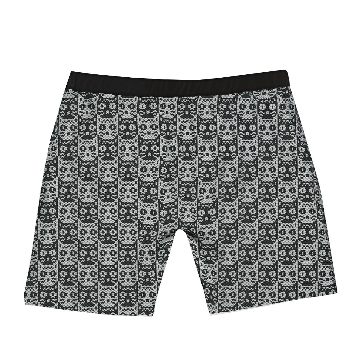 Knitted Black Cat Print Pattern Boxer Briefs-grizzshop