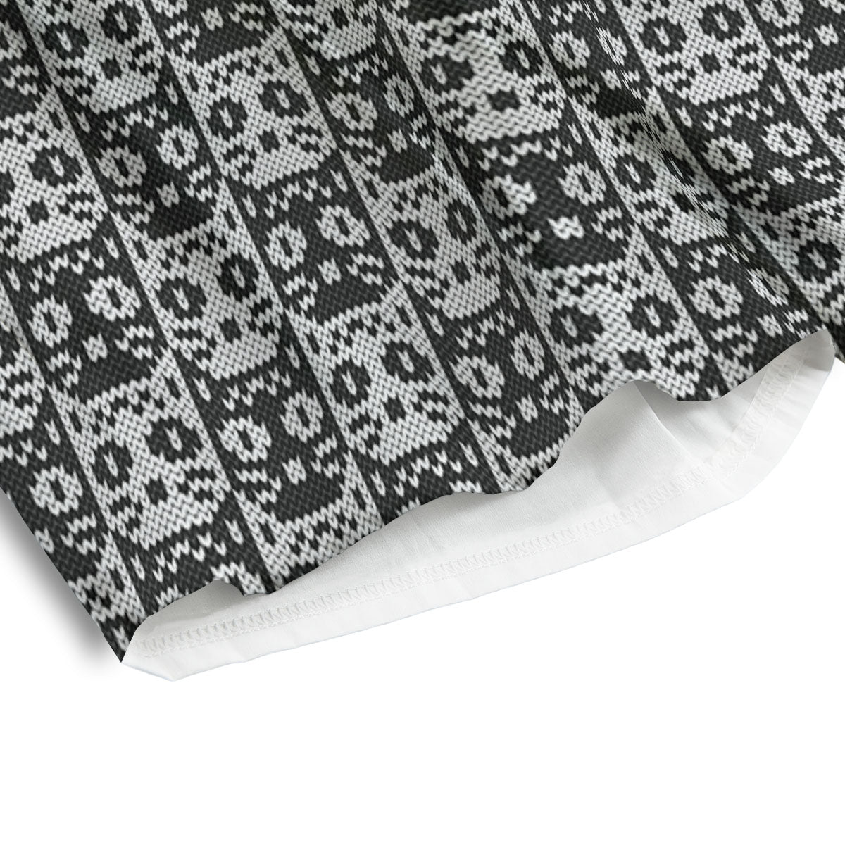 Knitted Black Cat Print Pattern Men's Athletic Shorts
