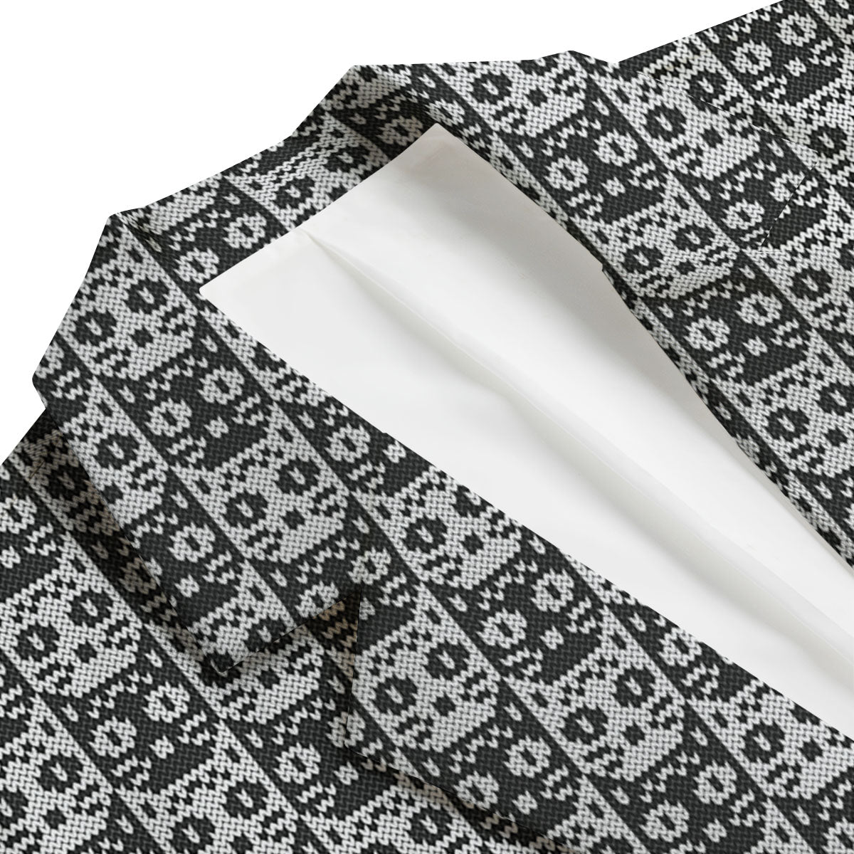 Knitted Black Cat Print Pattern Men's Blazer-grizzshop