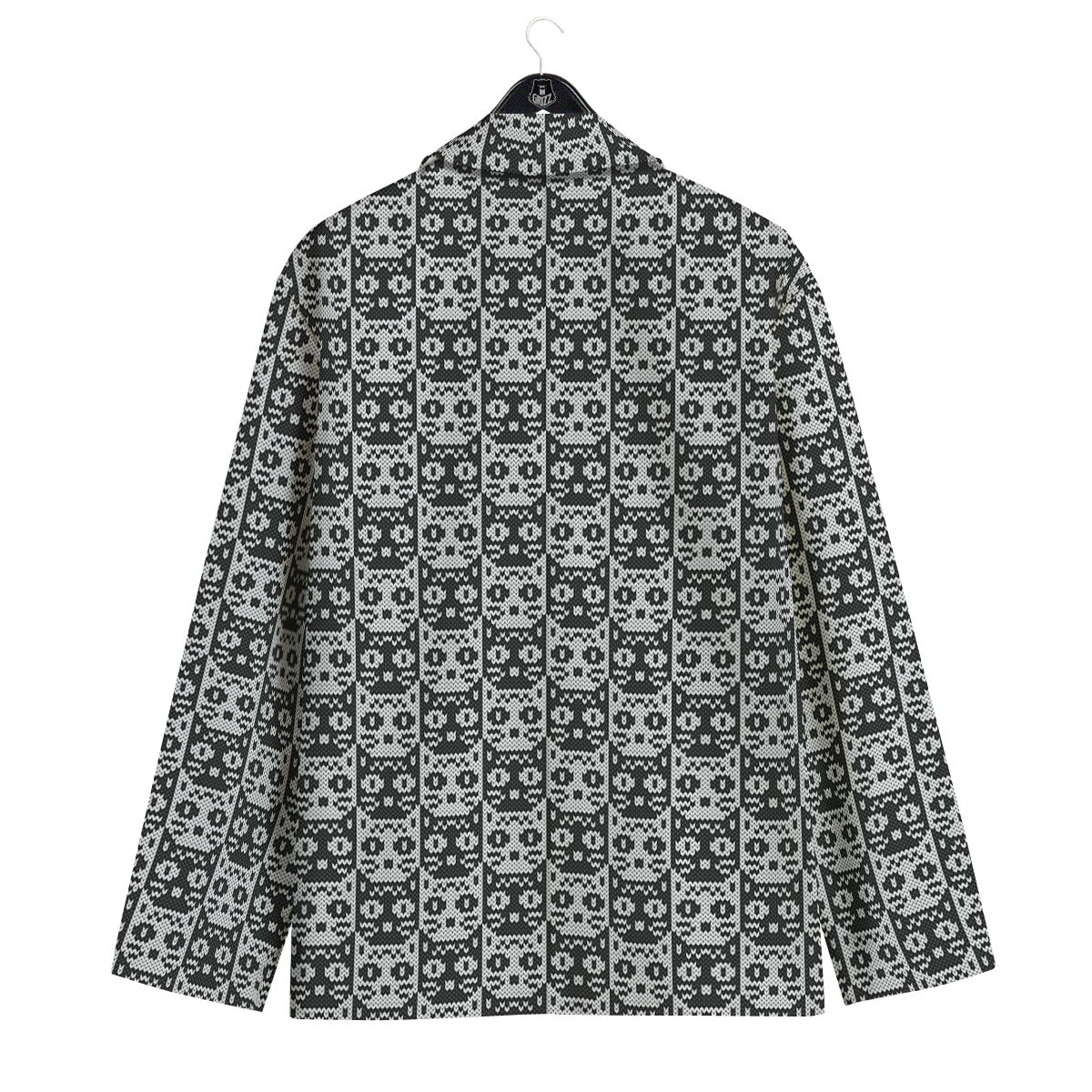 Knitted Black Cat Print Pattern Men's Sport Coat-grizzshop