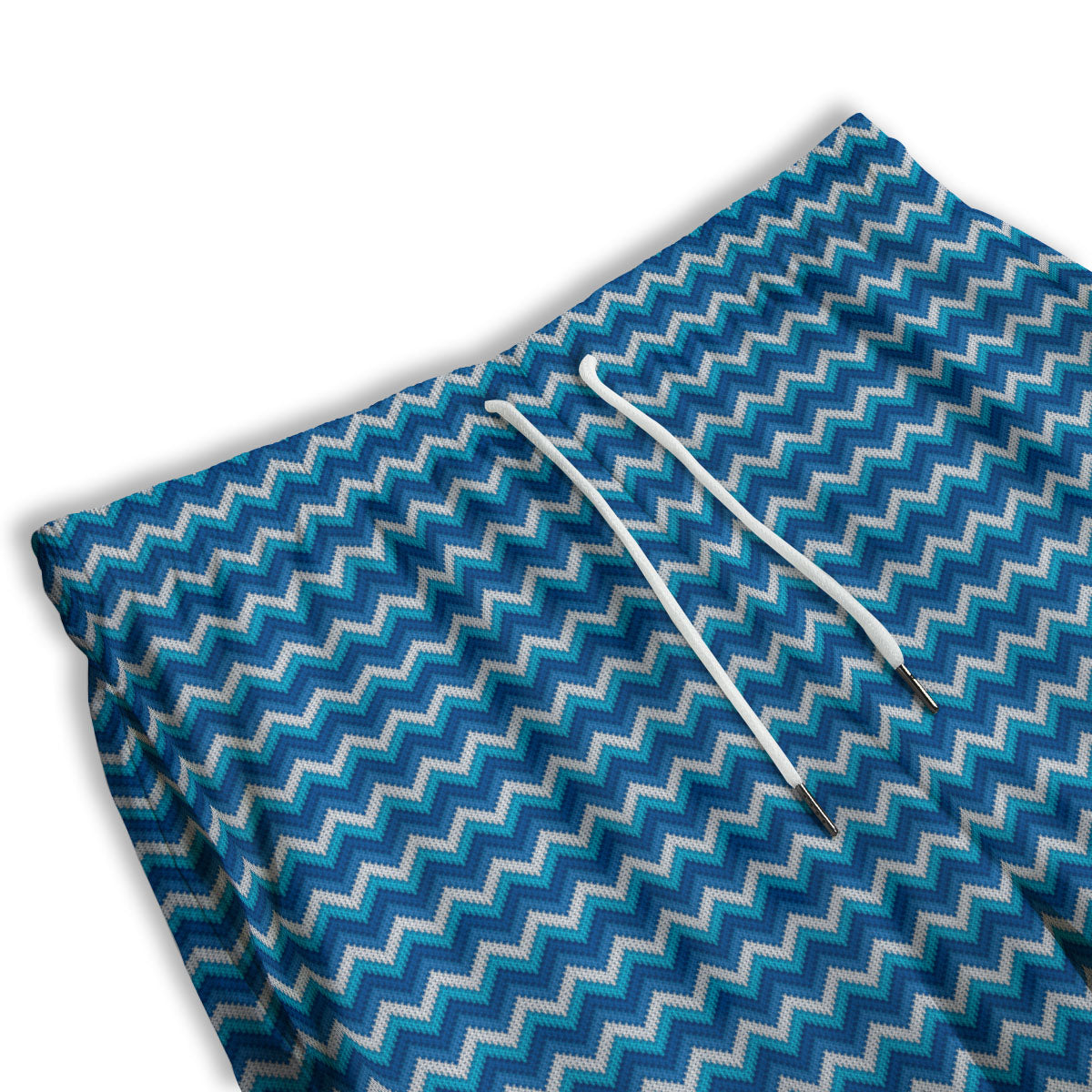 Knitted Blue Chevron Print Pattern Men's Athletic Shorts