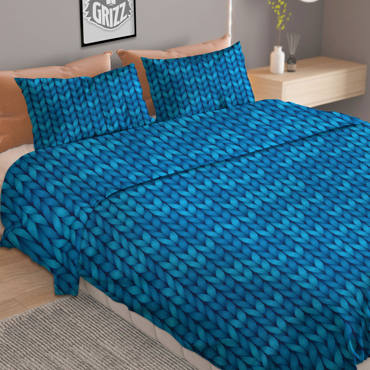 Howling Wolf Full Moon Print Duvet Cover Bedding Set