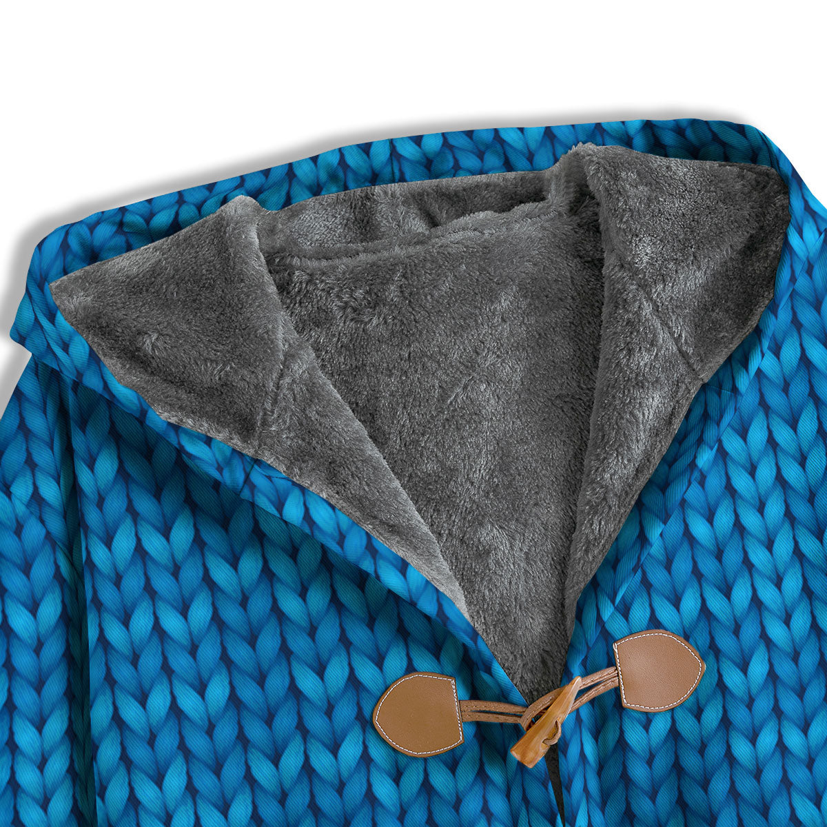 Knitted Blue Print Pattern Men's Windbreaker Jacket-grizzshop