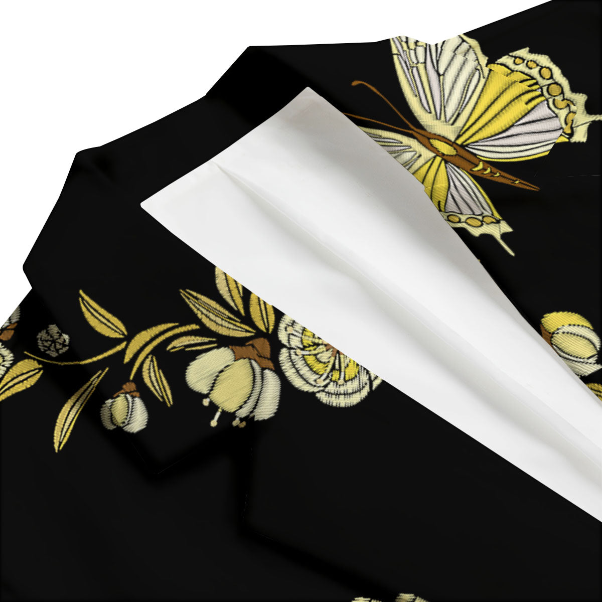 Knitted Butterfly Print Men's Blazer-grizzshop