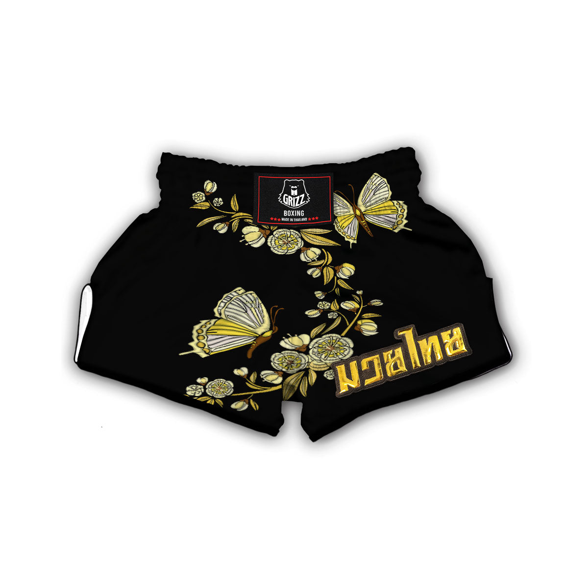 Knitted Butterfly Print Muay Thai Boxing Shorts-grizzshop