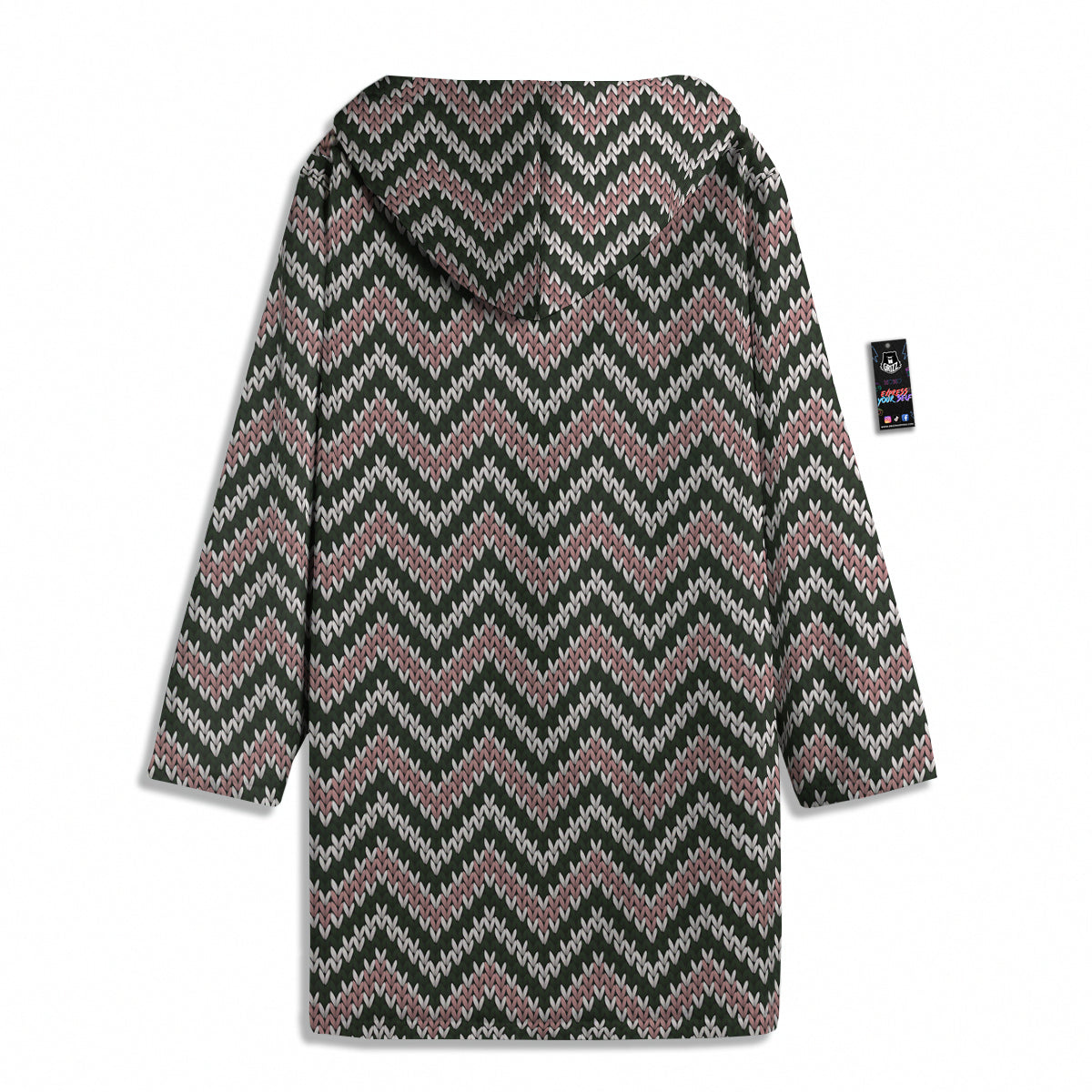 Knitted Chevron Vintage Print Pattern Men's Windbreaker Jacket-grizzshop