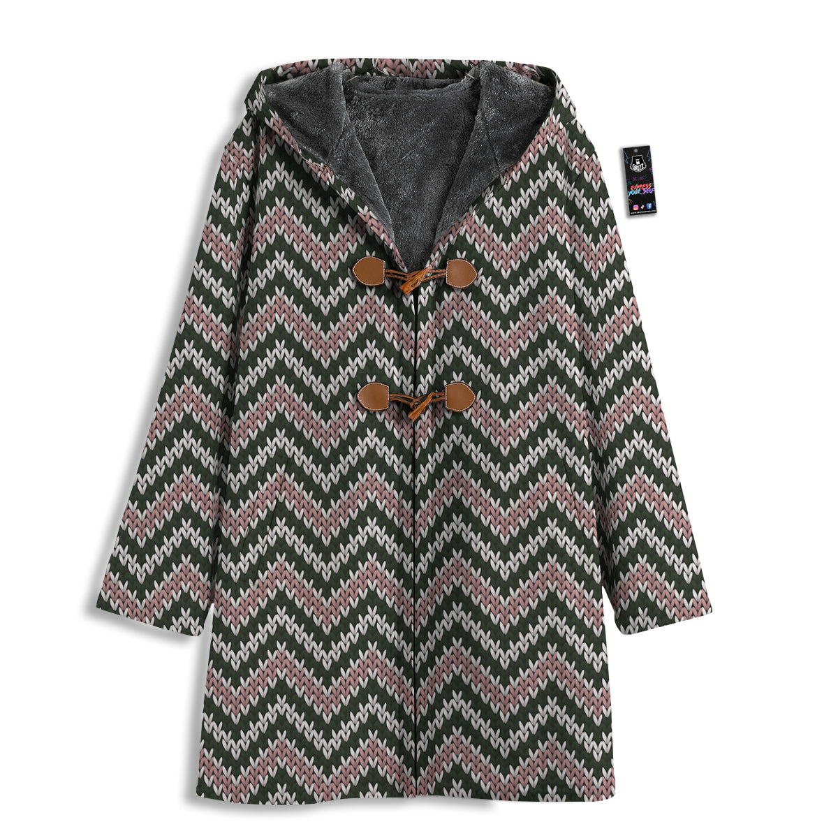 Knitted Chevron Vintage Print Pattern Men's Windbreaker Jacket-grizzshop