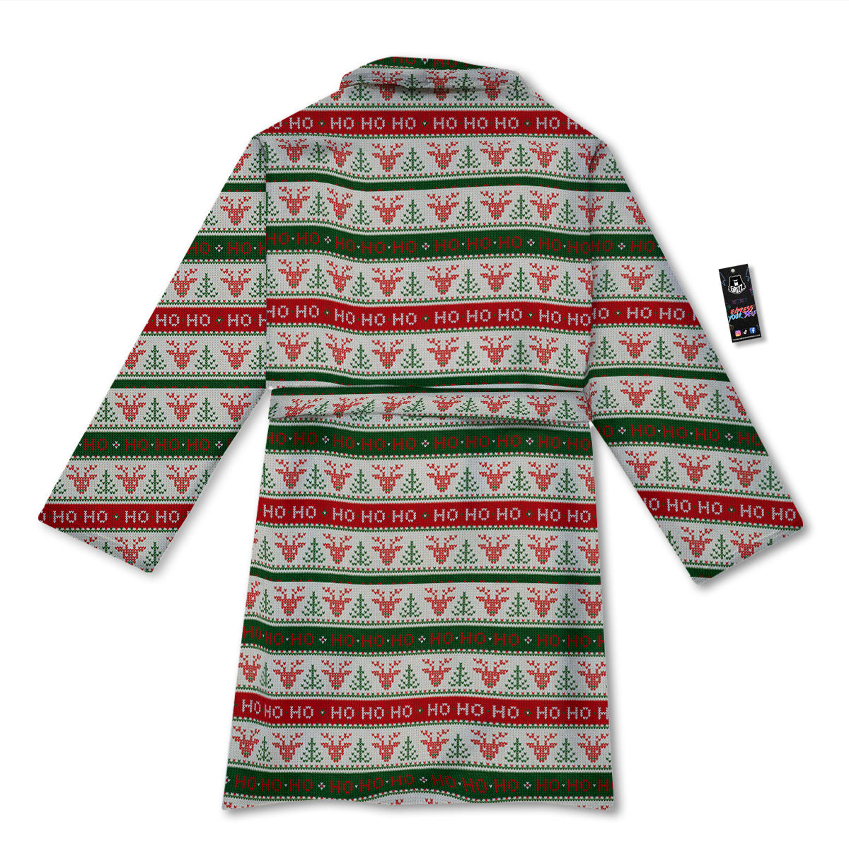 Knitted Christmas Print Pattern Bathrobe-grizzshop