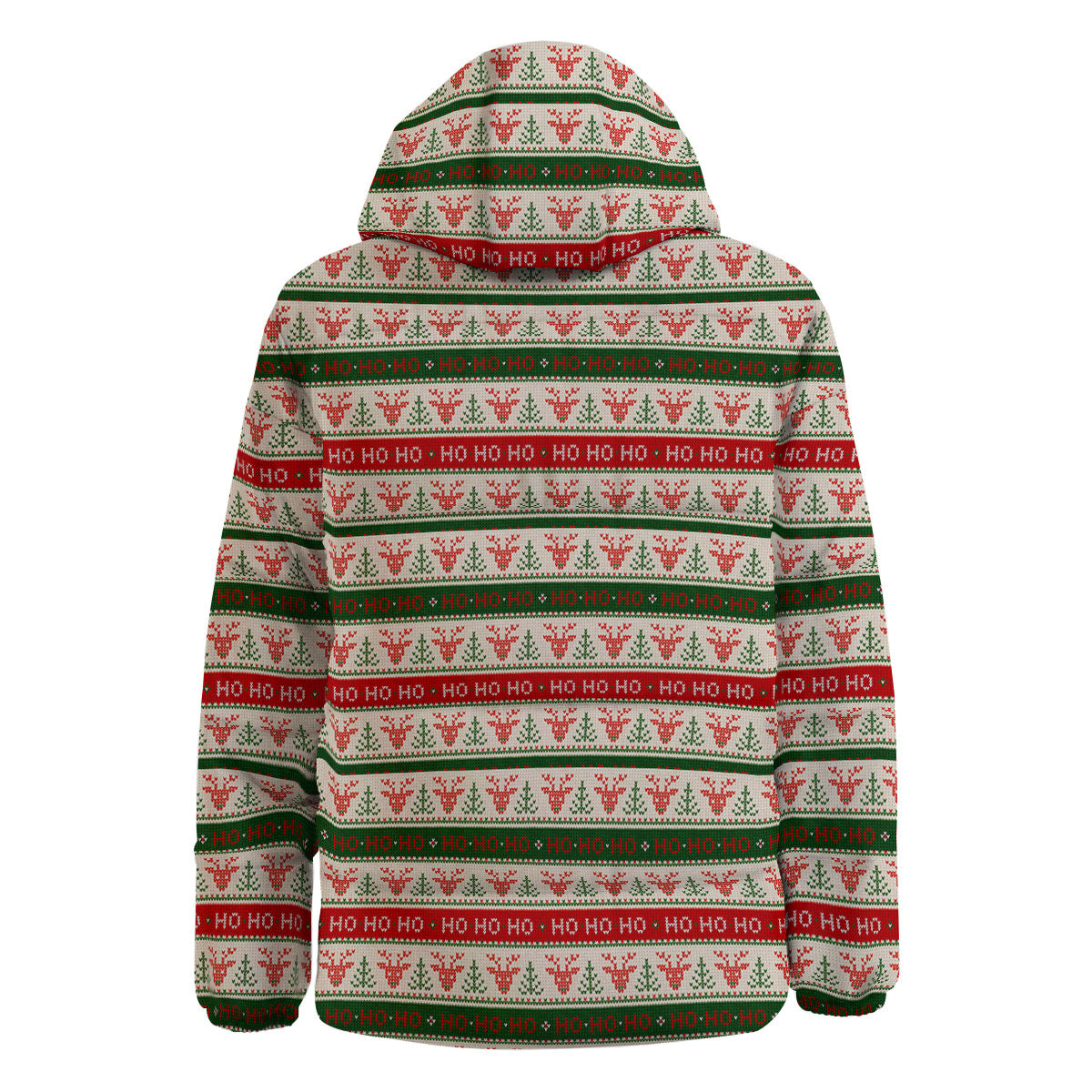 Knitted Christmas Print Pattern Down Jacket-grizzshop