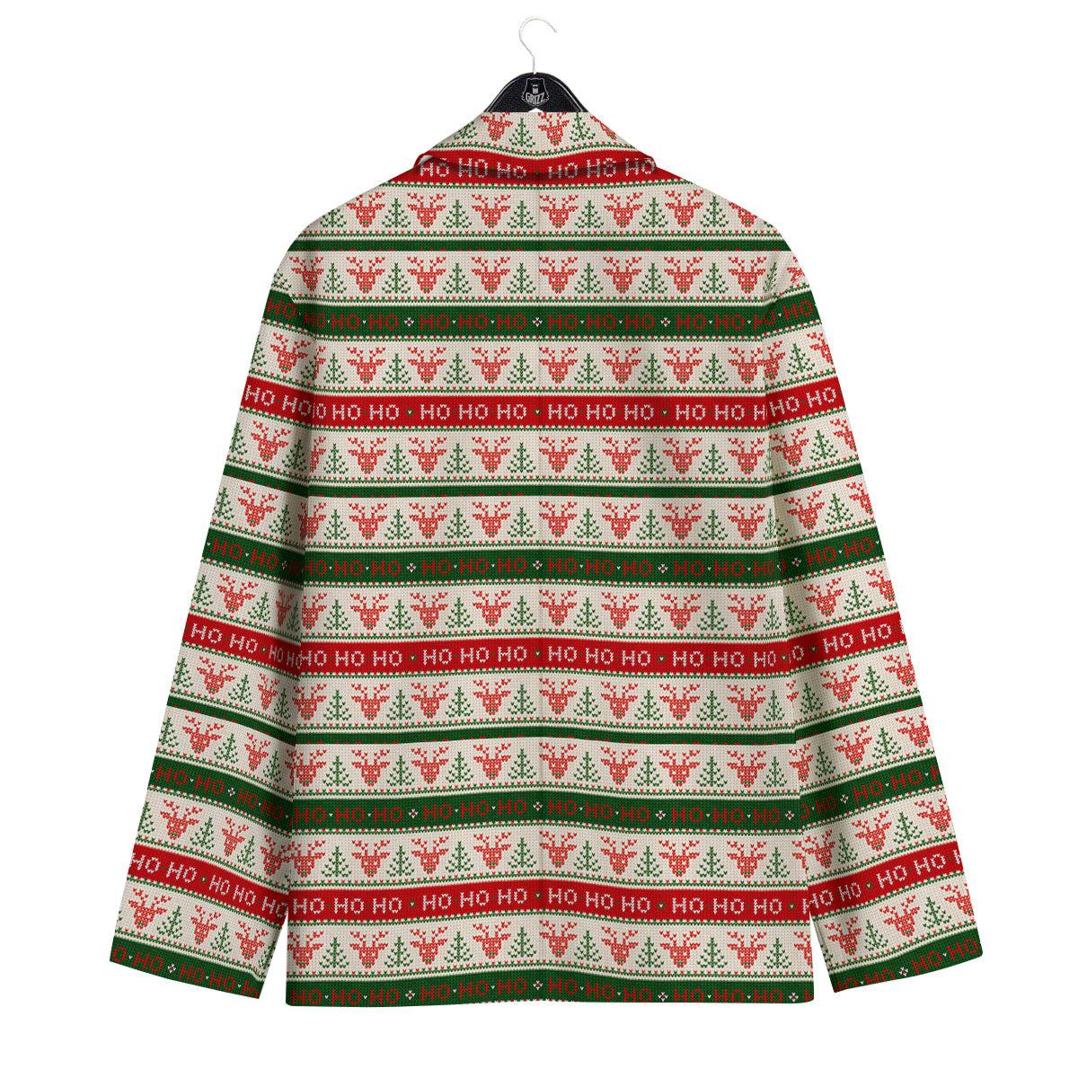 Knitted Christmas Print Pattern Men's Sport Coat-grizzshop