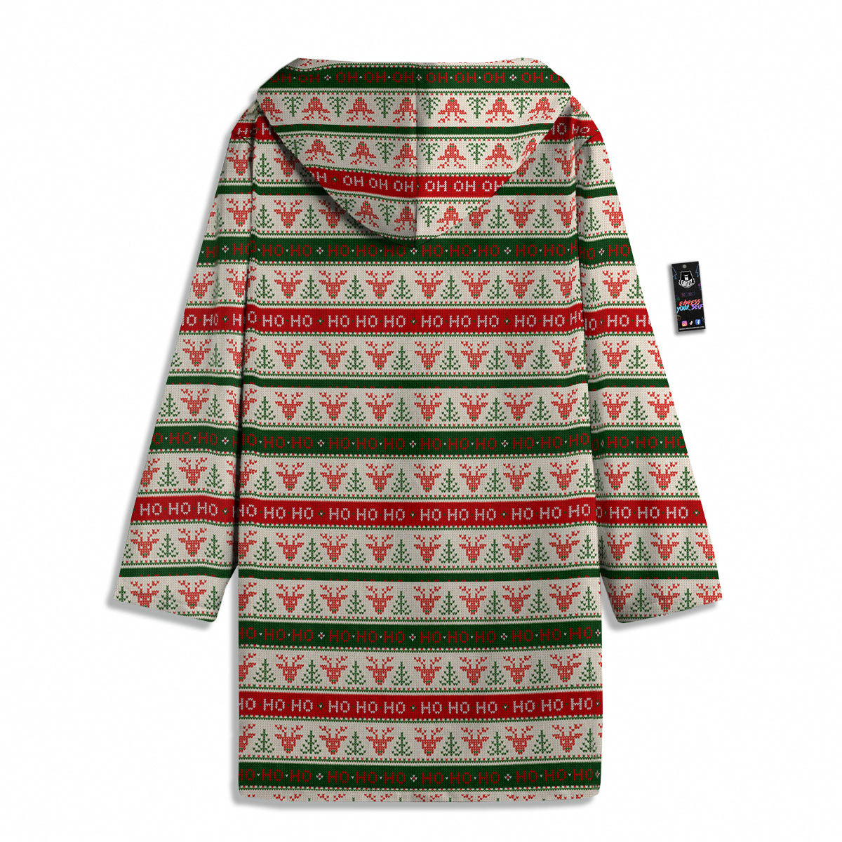 Knitted Christmas Print Pattern Men's Windbreaker Jacket-grizzshop