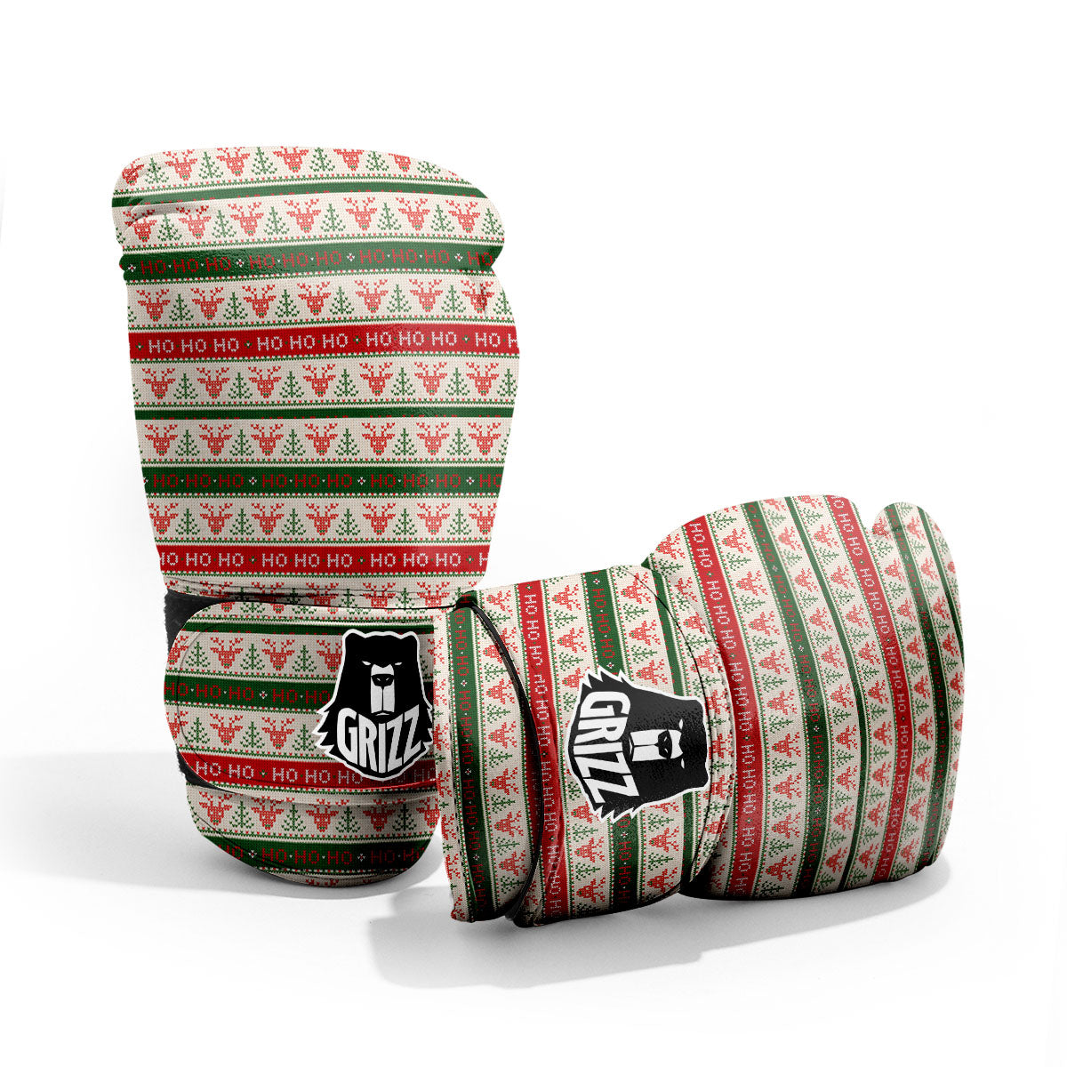 Knitted Christmas Print Pattern Pro Boxing Glove