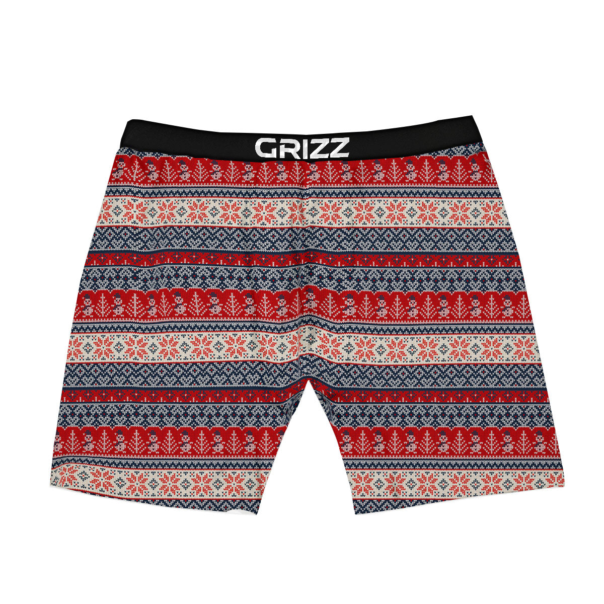 Knitted Christmas Snowman Print Pattern Boxer Briefs-grizzshop