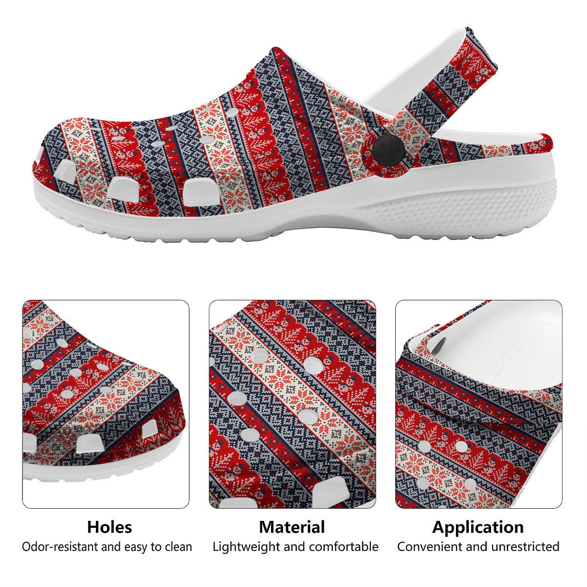 Knitted Christmas Snowman Print Pattern Clog-grizzshop