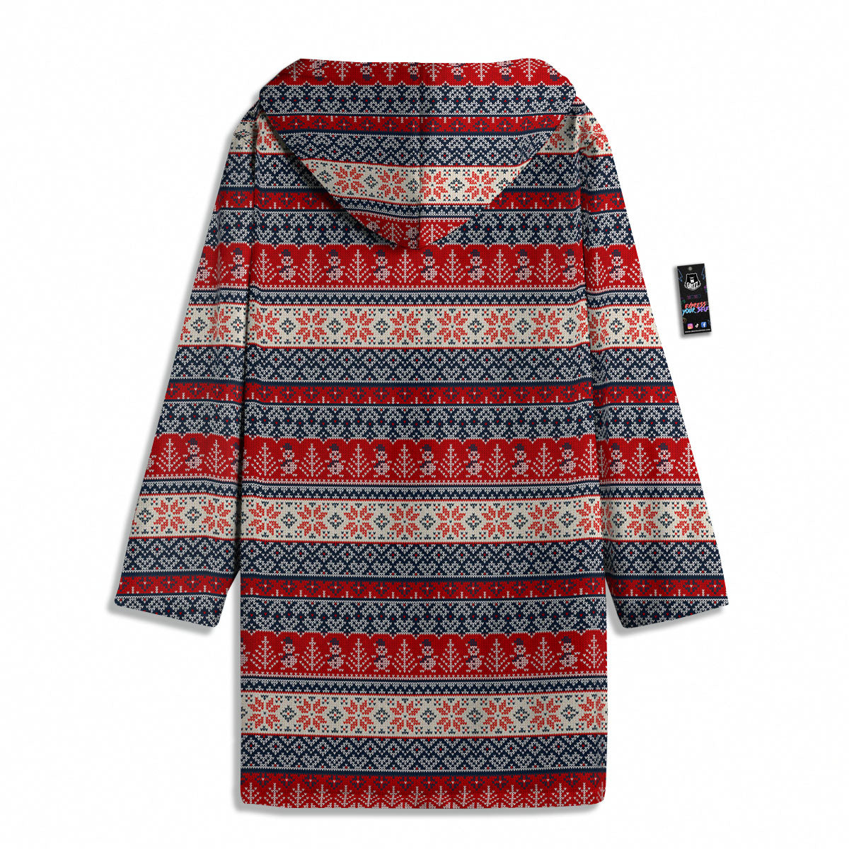 Knitted Christmas Snowman Print Pattern Men's Windbreaker Jacket-grizzshop