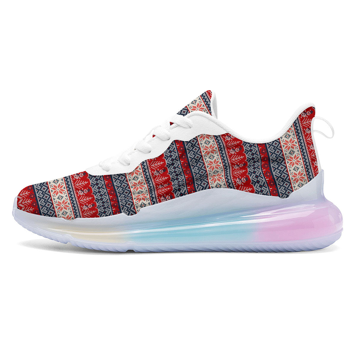Knitted Christmas Snowman Print Pattern Running Sneakers-grizzshop