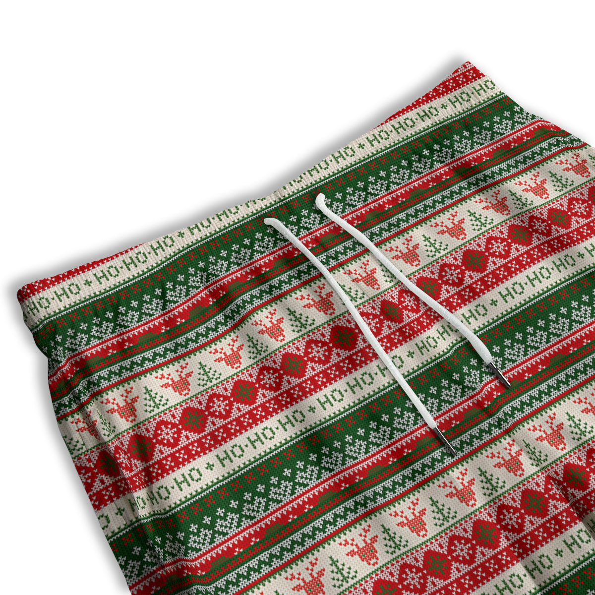 Knitted Christmas Tree Print Pattern Men's Athletic Shorts