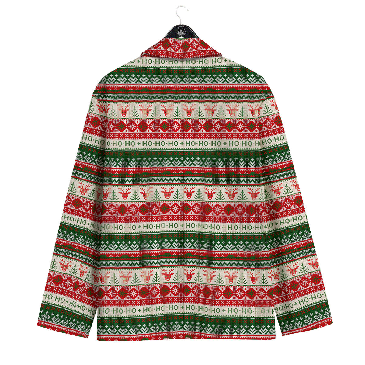 Knitted Christmas Tree Print Pattern Men's Sport Coat-grizzshop