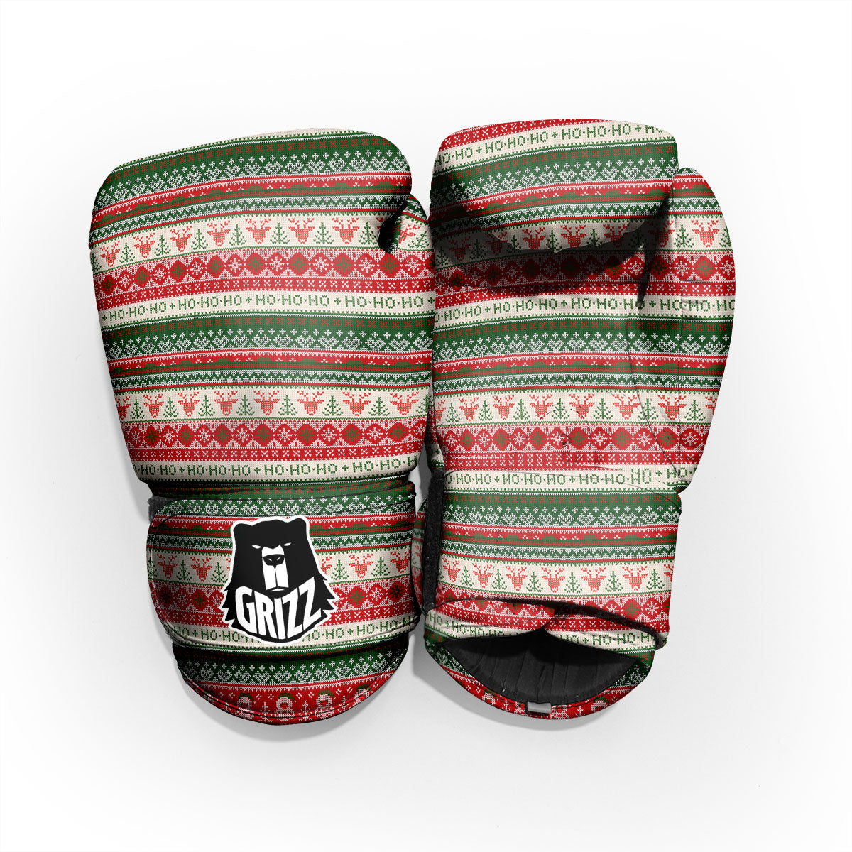 Knitted Christmas Tree Print Pattern Pro Boxing Glove