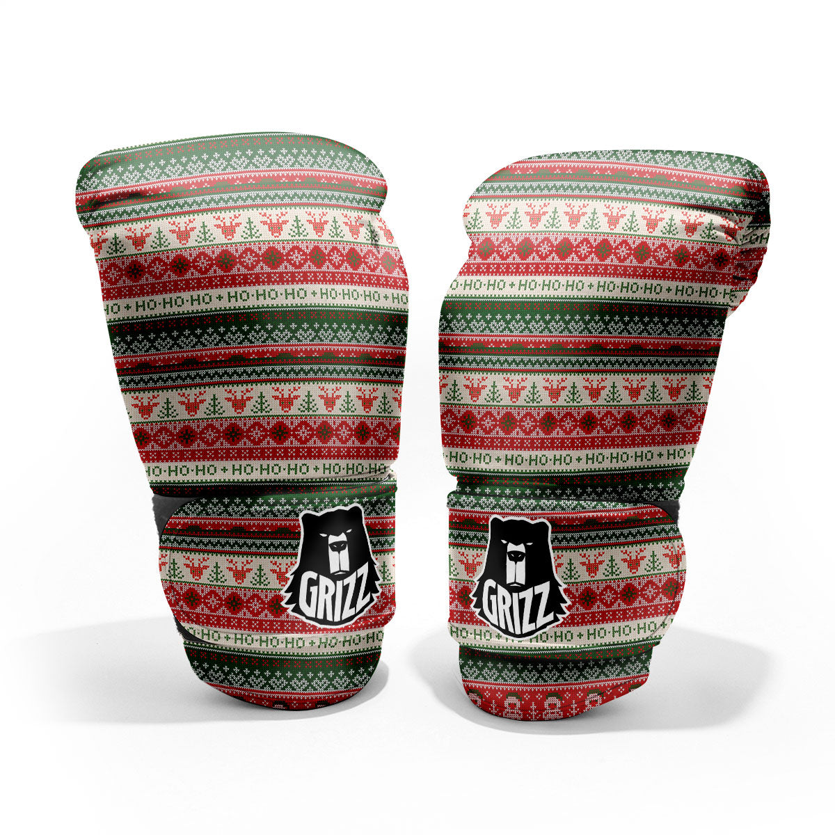 Knitted Christmas Tree Print Pattern Pro Boxing Glove