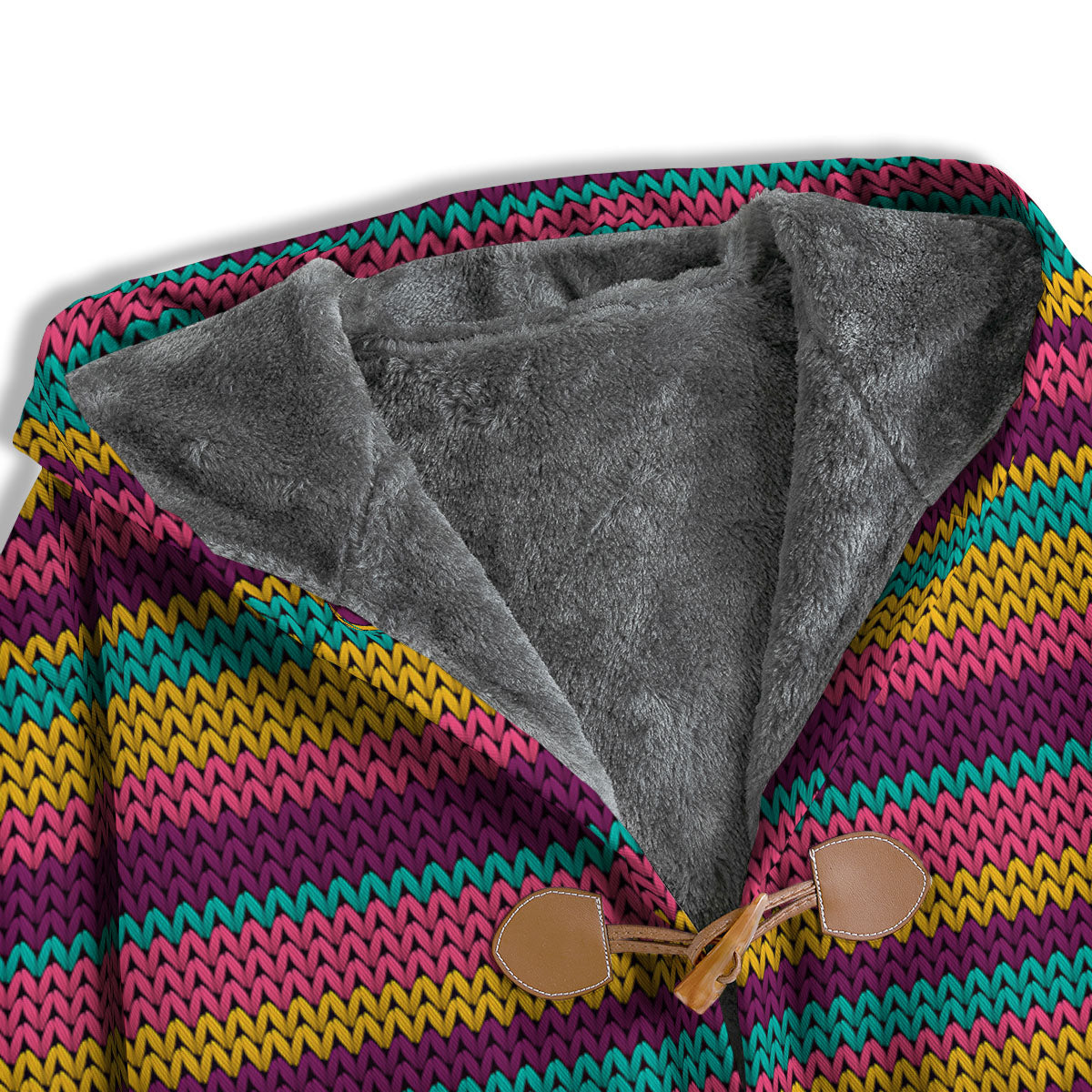 Knitted Colorful Print Pattern Men's Windbreaker Jacket-grizzshop